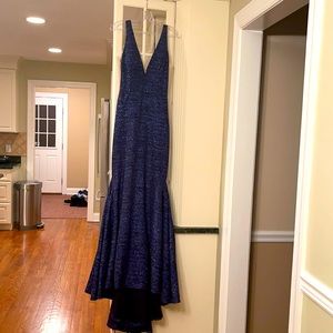 JOVANI Navy blue sparkled dress